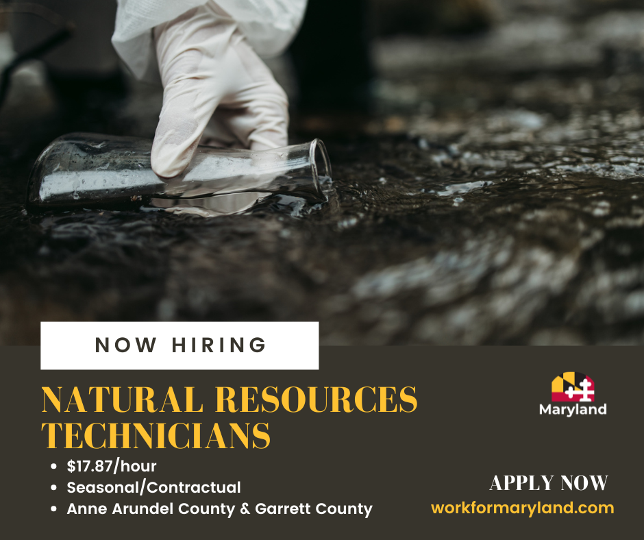 Now Hiring seasonal/contractual Natural Resources Technicians in Anne Arundel & Garrett Counties!